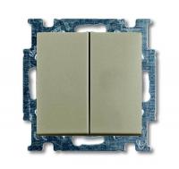 Выключатель двухклавишный ABB Basic55 10A 250V шампань 2CKA001012A2167