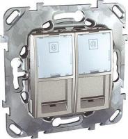 Розетка компьютерная 2хRJ45 Schneider Electric Unica MGU5.2424.30ZD
