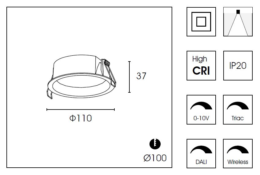Встраиваемый светильник DB8504NR Ø11