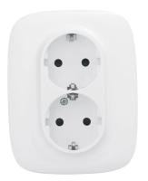 Розетка двойная Legrand Valena Allure 16A 250V с/з со шторками безвинтовой зажим белая 753726