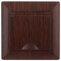 Розетка ЭРА Intro Solo Schuko 2P+E 16A 250V с крышкой венге 4-203-10 Б0043324