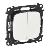 Переключатель двухклавишный Legrand Valena Allure 10А 250В белый 752708