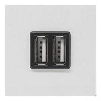 Розетка 2xUSB ABB Zenit альпийский белый 2CLA228500N1101