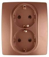 Розетка ЭРА 12 2x2P E Schuko со шторками 16A 250V 12-2104-14 Б0019333