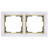 Рамка Werkel Snabb на 2 поста белый/золото WL03-Frame-02-white/GD 4690389083884