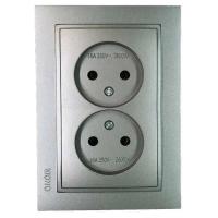 Розетка двойная Mono Electric Despina антрацит 102-242405-121