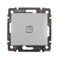 Переключатель одноклавишный на 2 направления Legrand Valena 16A 250V с подсветкой алюминий 770203