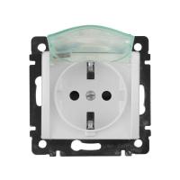 Розетка 2К+З Legrand Valena 16A 250V с/з со шторками крышкой винтовой зажим немецкий стандарт белый 774220