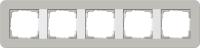 Рамка 5-постовая Gira E3 серый/белый глянцевый 0215412