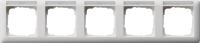 Рамка 5-постовая Gira Standard 55 с полем для надписи чисто-белый шелковисто-матовый 109527