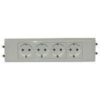 Розетка 4х2К+3 Legrand Mosaic 16А 250V белая 077434