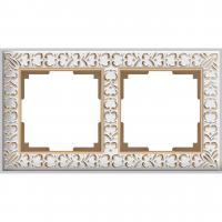 Рамка Werkel Antik на 2 поста белое золото WL07-Frame-01 4690389099182