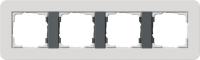 Рамка 4-постовая Gira E3 светло-серый/антрацит 0214421