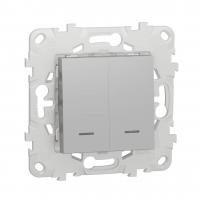 Выключатель двухклавишный Schneider Electric Unica New NU521130N