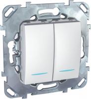 Переключатель двухклавишный с подсветкой Schneider Electric Unica MGU5.0303.18NZD
