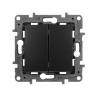 Выключатель двухклавишный Legrand Etika 10A 250V антрацит 672602
