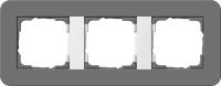 Рамка 3-постовая Gira E3 темно-серый/белый глянцевый 0213413