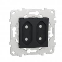 Розетка двойная Schneider Electric Unica New б/з со шторками NU503154
