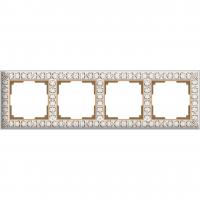 Рамка Werkel Antik на 4 поста белое золото WL07-Frame-01 4690389099205