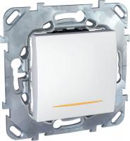 Выключатель одноклавишный 2P с подсветкой Schneider Electric Unica 16A 250V MGU5.262.18SZD