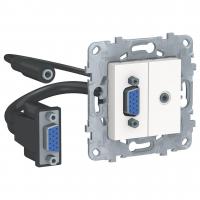 Розетка компьютерная VGA+Minijack Schneider Electric Unica New NU593218