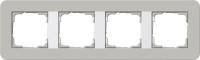 Рамка 4-постовая Gira E3 серый/белый глянцевый 0214412
