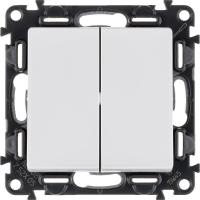 Выключатель двухклавишный Legrand Valena Life 10A 250V белый 752405