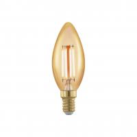 Лампа светодиодная филаментная диммируемая Eglo E14 4W 1700К золотая 11698