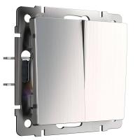 Выключатель Werkel двухклавишный глянцевый никель WL02-SW-2G 4690389045752