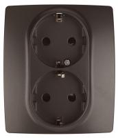 Розетка ЭРА 12 2x2P E Schuko со шторками 16A 250V 12-2104-13 Б0019332