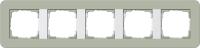 Рамка 5-постовая Gira E3 серо-зеленый/белый глянцевый 0215415