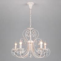 Подвесная люстра Eurosvet 3305/5 белый с золотом/прозрачный хрусталь Strotskis