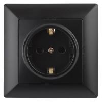 Розетка ЭРА Intro Solo Schuko 2P+E 16A 250V антрацит 4-202-05 Б0043316