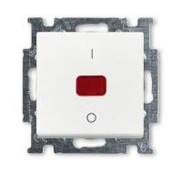 Выключатель одноклавишный двухполюсный ABB Basic55 20A 250V с подсветкой альпийский белый 2CKA001020A0089