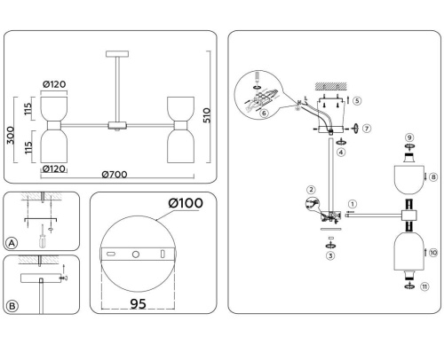 Подвесная люстра Ambrella light High Light LH56093