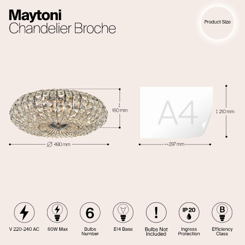 Потолочная люстра Maytoni Broche DIA902-06-N Потолочная люстра Maytoni Broche DIA902-06-N