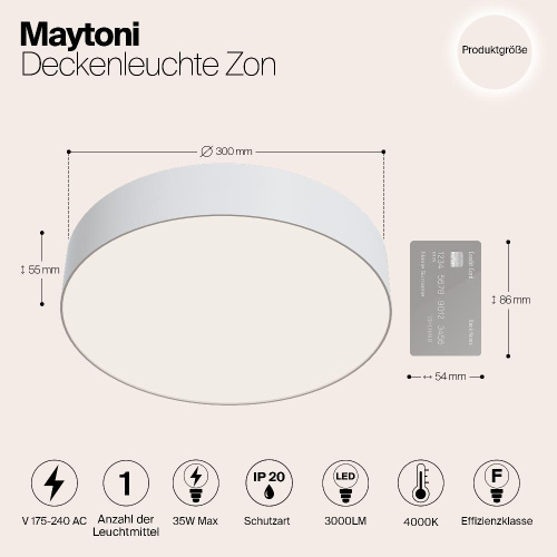 Потолочный светодиодный светильник Maytoni Zon C032CL-L43W4K