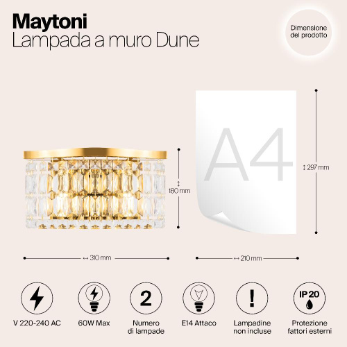 Настенный светильник Maytoni Dune DIA005WL-02G