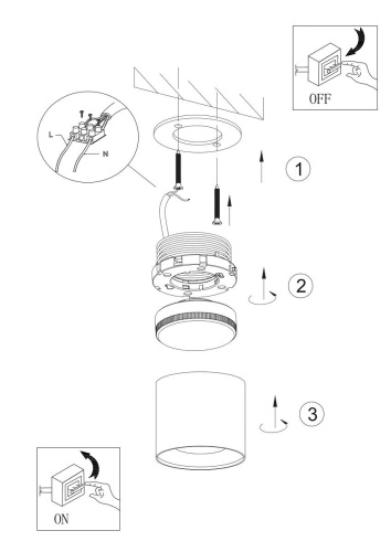 Накладной светильник ЭРА OL8 GX53 WH/GD Б0048536