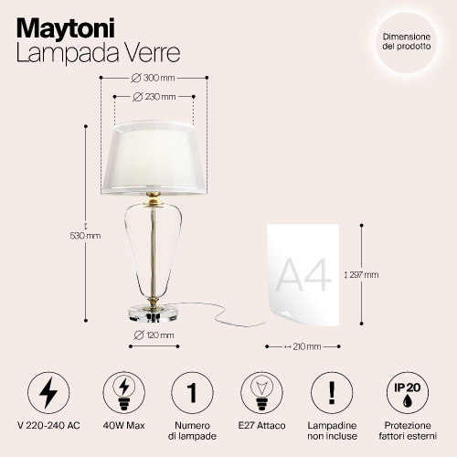 Настольная лампа Maytoni Verre Z005TL-01BS Настольная лампа Maytoni Verre Z005TL-01BS