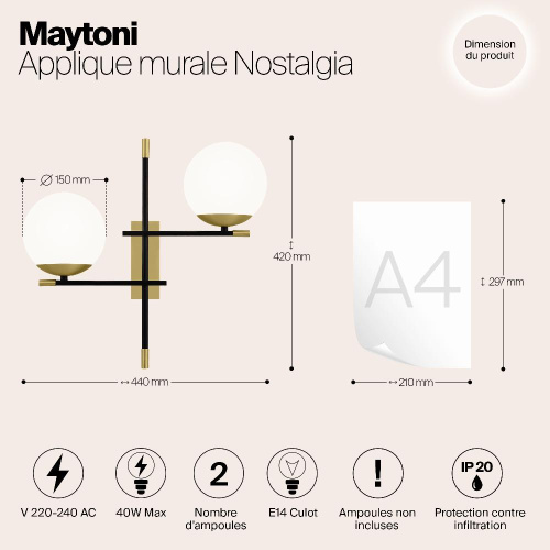 Бра Maytoni Nostalgia MOD050WL-02G