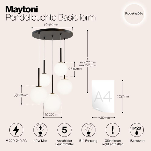 Подвесной светильник Maytoni MOD321PL-05B