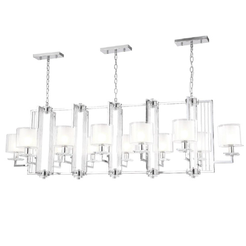 Подвесная люстра Crystal Lux Nicolas SP12 L1600 Nickel/White Подвесная люстра Crystal Lux Nicolas SP12 L1600 Nickel/White