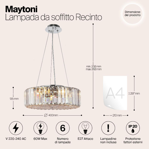 Подвесная люстра Maytoni Recinto MOD080CL-06CH Подвесная люстра Maytoni Recinto MOD080CL-06CH