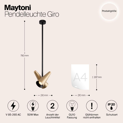Подвесная люстра Maytoni Giro MOD095PL-02BS