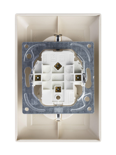 Розетка двойная ABB Basic55 Schuko с/з 16A 250V безвинтовой зажим слоновая кость 2CKA002014A1463