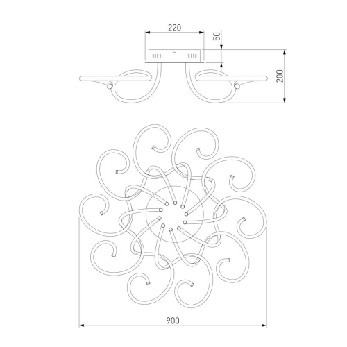 Потолочный светодиодный светильник Eurosvet Smart Rosca 90236/10 чёрный кофе