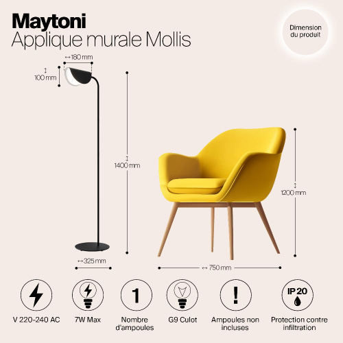 Торшер Maytoni Technical Mollis MOD126FL-01B