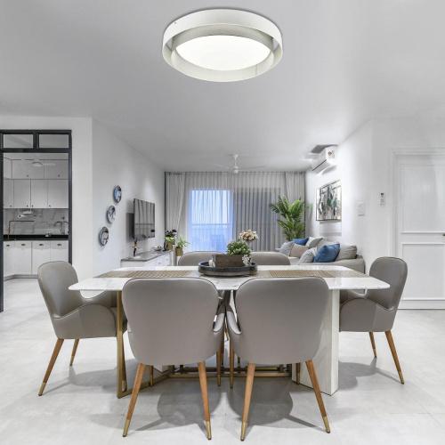 Потолочный светодиодный светильник Eurosvet Imperio 90287/1 белый/серебро Smart Потолочный светодиодный светильник Eurosvet Imperio 90287/1 белый/серебро Smart