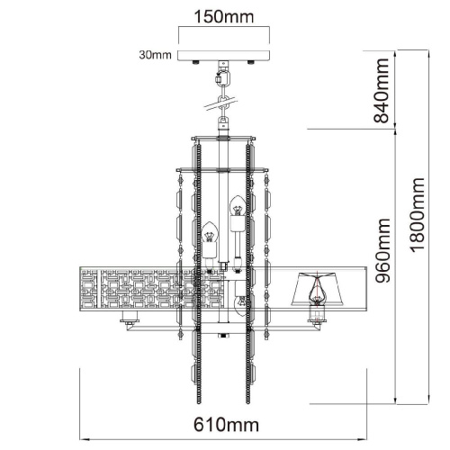 Подвесная люстра MW-Light Марокко 1 185010310